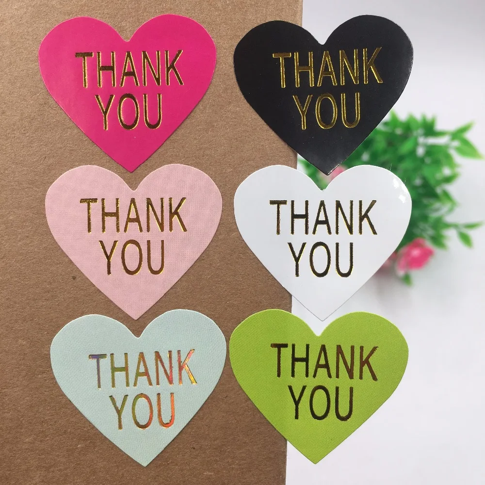 

500pcs Paper Gold Text "Thank You"Sticker Labels self-adhesive Gift Box/Bags Sealing Label Stickers for candy boxes/cake bags