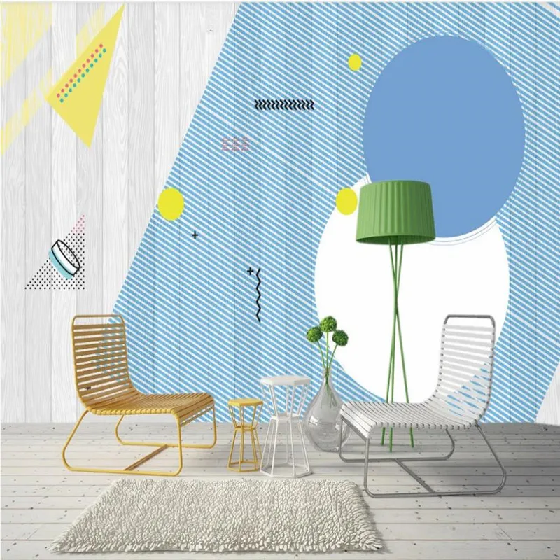 Custom wallpaper Nordic simple circle triangle elegant geometric TV background wall decoration waterproof material beibehang customize the new modern visual space office simple and atmospheric geometric architectural wallpaper papier peint