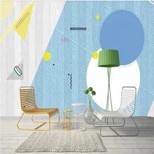Custom wallpaper Nordic simple circle triangle elegant geometric TV background wall decoration waterproof material Custom wallpaper Nordic simple circle triangle elegant geometric TV background wall decoration waterproof material