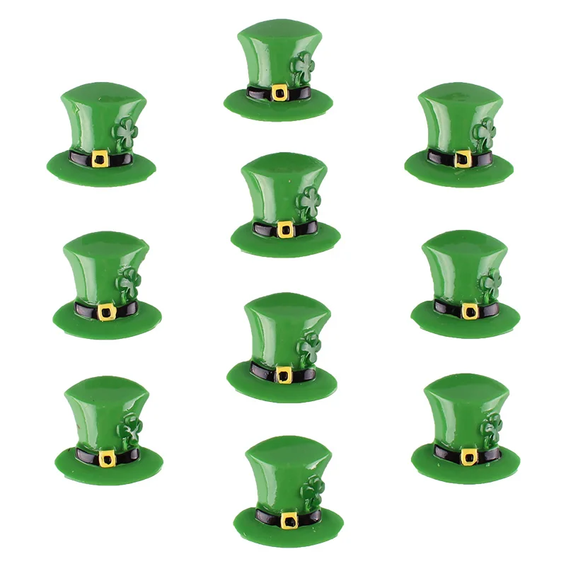 50 шт. шапка Shamrocks в зеленой смоле для скрапбукинга искусственные украшения