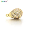 10*16mmNew Fashion Brass Cubic Zirconia Charms Pendants Water Drop Shape Diy Jewelry Findings,  Hole: 1mm, Model: VD374 ► Photo 3/4