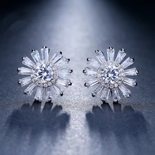 Emmaya модные 3 цвета дизайн цветок высокое качество кубический циркон серьги-гвоздики роскошный подарок для женщин ювелирные изделия Свадебные