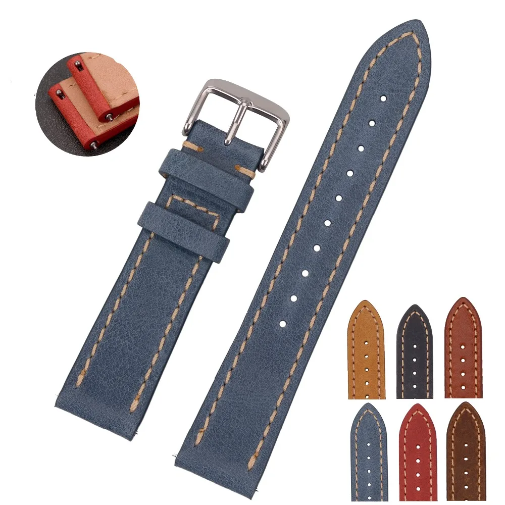 EACHE Quick Release Leather Watch Band ,Genuine Leather Watch Strap