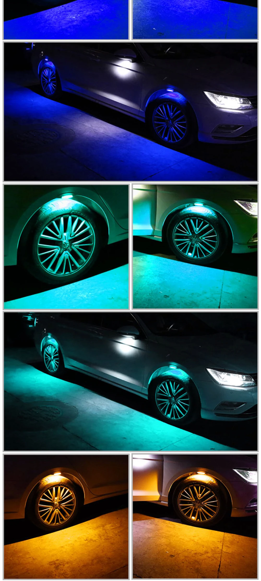 4 шт./лот, универсальный автомобильный светильник, автомобильная декоративная лампа, колесо для бровей, светильник s, атмосферный светильник, аксессуары для автомобиля