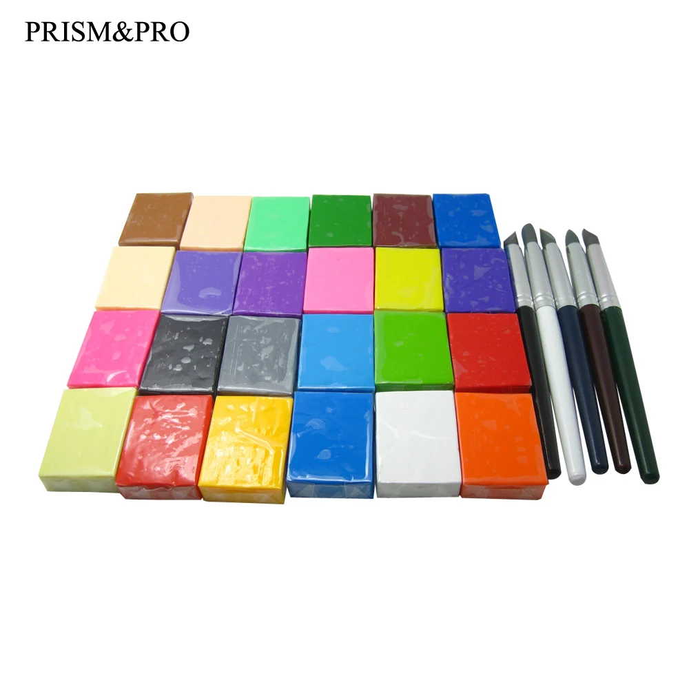 Top sale 24pc/lot polymer clay+rubber sculpture pen .20g pack ,stationery school clayin