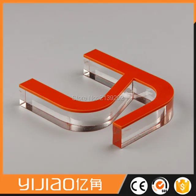 2 layer laser cutting clear acrylic 3d letter small metal letters for