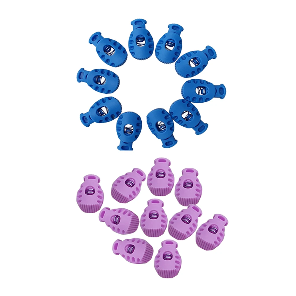 MagiDeal 10 Sets Cord Lock Toggle Buckle Shock Cord Stopper with Metal Spring for Drawstrings on Clothing and Bags 