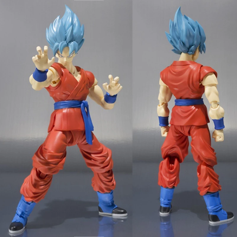 15 см Dragon Ball Супер Saiyan мобильный Бог Сон Гоку с голубыми волосами фигурку модель