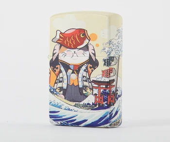 

Chief Fortune Cat Lighter For Cigarette Smoking Gasoline Oil Made From Brass Petrol Refillable