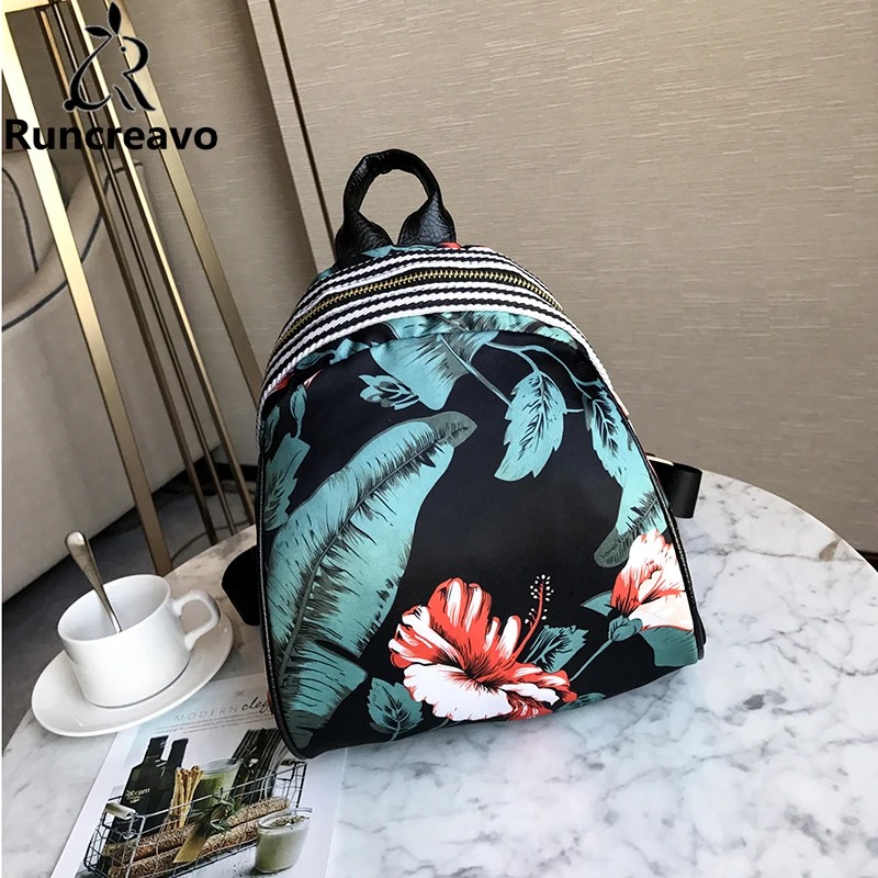 

2018 rucksack women backpack nylon flower travel back bag pack school backpack bags for teenage girlsirls sac a dos femme