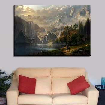 

1 Pcs Snow Mountain Waterfall Canvas HD Prints Poster Wall Art Pictures Framework Paintings For Living Room Scandinavian Decor