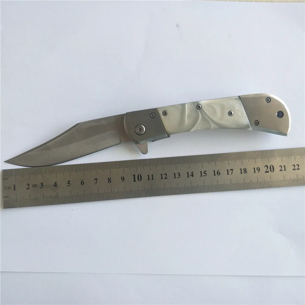 

Hunting 55HRC High Hardness 3CR13 Blade Steel Head+ Resin Folding Knife Flipper Ball Bearing Outdoor Camping Survival KnifeTool