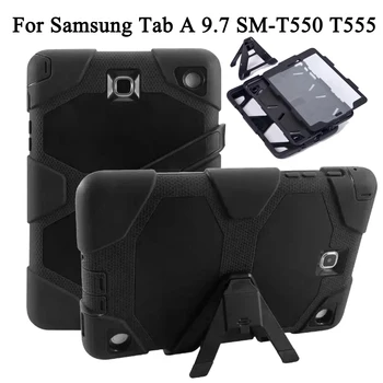 

Kids Amor Heavy Duty case For Samsung Galaxy Tab A 9.7 '' SM-T550 T550 T551 T555 T555C Tablet Case Soft Silicone +PC Back Cover