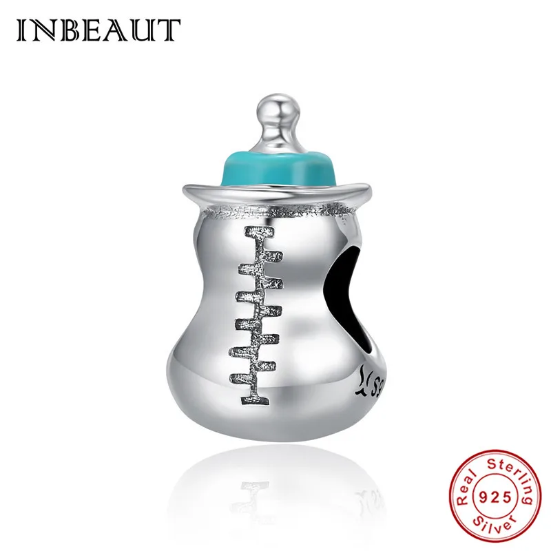 INBEAUT fit Pandora очаровательный браслет серебро 925 Розовое сердце автобус Танк Поезд бусины в виде автомобилей детская корзина соска камера игрушечные брелоки - Цвет: sc361