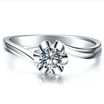 

Real Gold 0.25Ct Solid 14K Gold Flower Shape Mystery test positive Moissanite Engagement Ring For Woman Beauty Pleasing Design