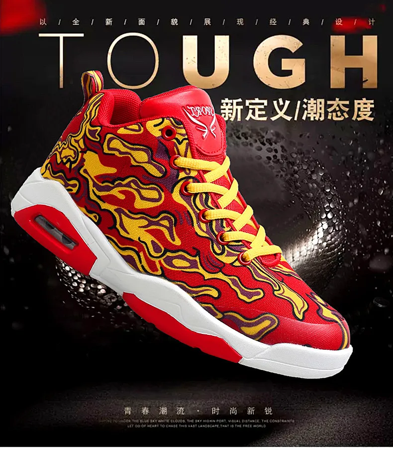 Couple shoes exclusive new unisex sneakers basketball shoes men's casual shoes colorful cloth design high elastic air cushion