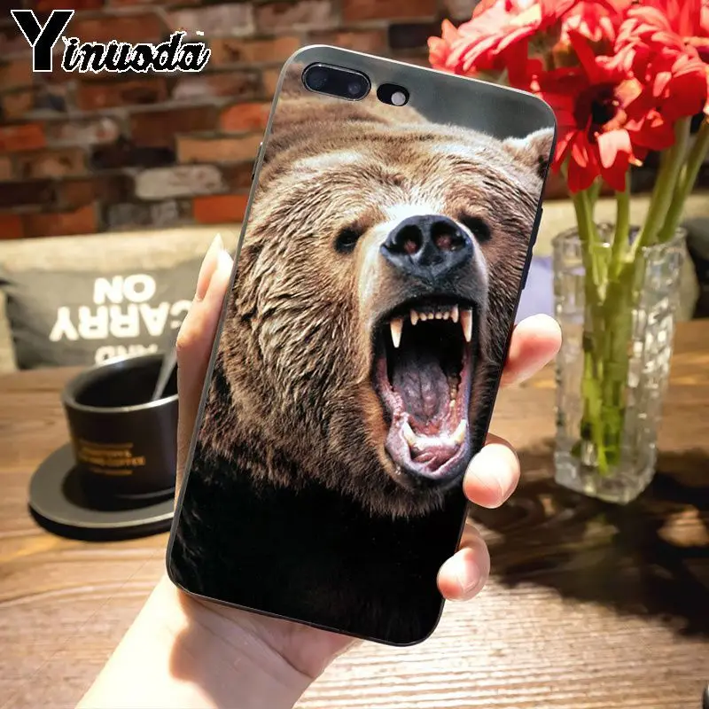 Yinuoda флаг России черный медведь, Мягкий силикон чехол для телефона для iPhone 7plus 6S 7 8Plus X 5S xr xs max xr 11 11pro max чехол
