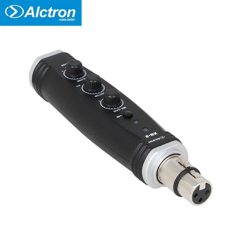 Alctron XU-2 USB конвертер XLR к USB микрофон Предварительный усилитель, компьютерный аудио интерфейс, цифровой аудио конвертер с 48 В питания