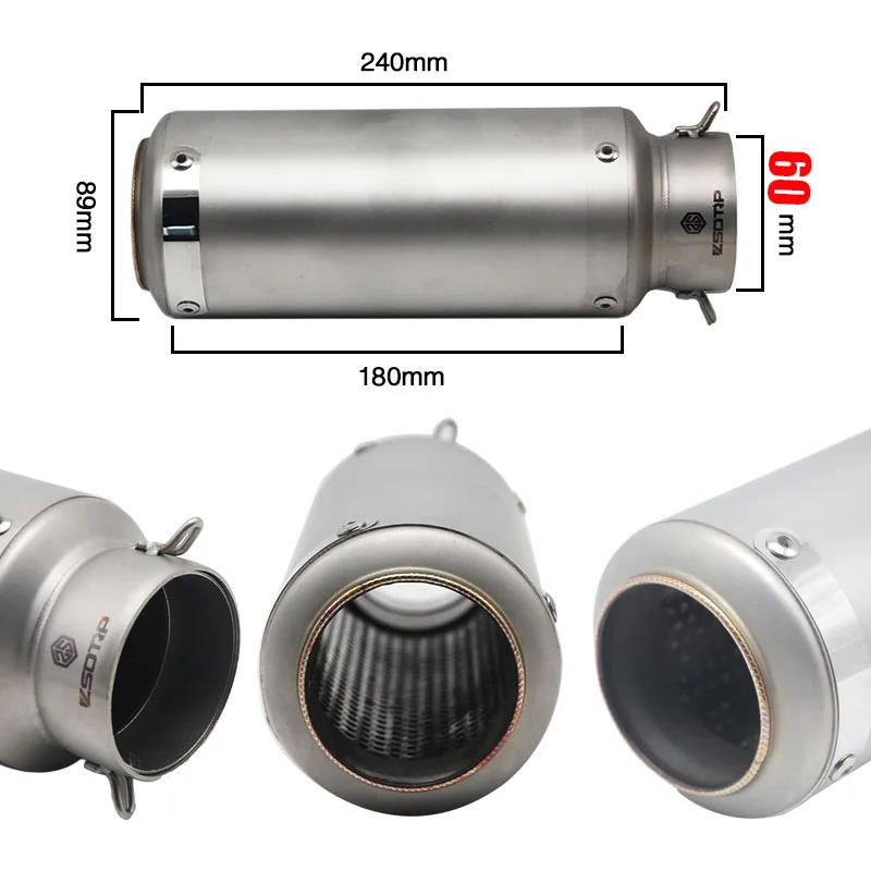 ZSDTRP мотоцикл выхлопной универсальный глушитель мотоцикл 51/60 мм SC выхлопной для Honda Kawasaki Yamaha KTM DUCATI ATV - Цвет: B-60mm