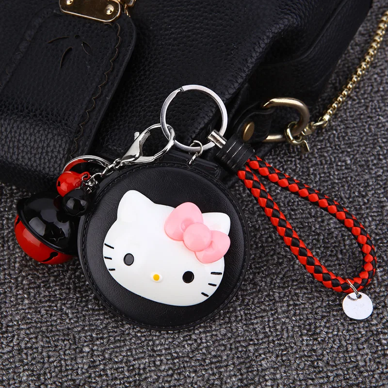 

Fashion Cartoon Hello Kitty Cosmetic Mirror Keychain Kitty Cat Key Ring Holder Car Purse Bag Girl Charm Pendant Key Chains Gifts