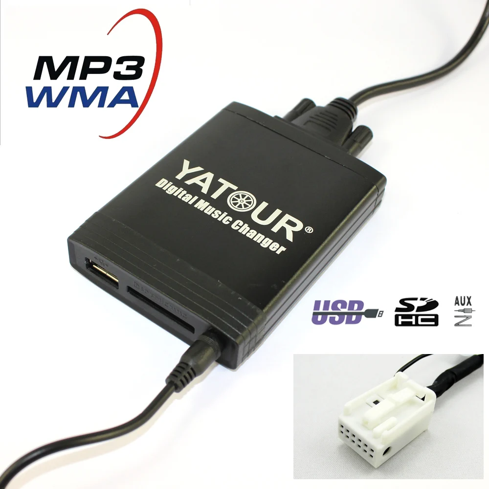

Yatour For 12pin VW Audi Skoda Seat Quadlock YT-M06 Car USB MP3 SD AUX adapter Digital CD Changer interface
