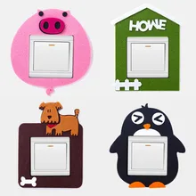 Животное Единорог Фламинго крышка мультфильм декор комнаты 3D Настенный силиконовый ВКЛ-ВЫКЛ переключатель светящийся светильник переключатель розетки стикер на стену