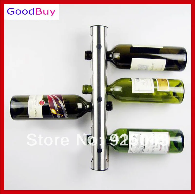 New NEW 8 holes MODERN WALL MOUNTED STAINLESS STEEL WINE RACK Bracket
