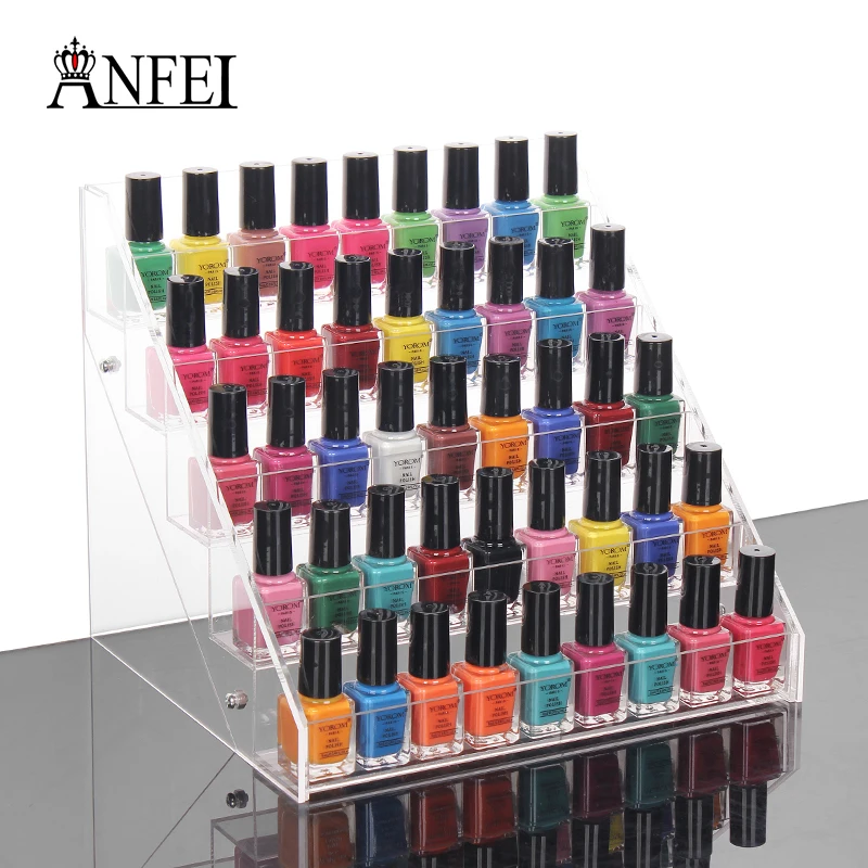 Image Free shipping 30 Bottles Nail Polish Display Rack, Acrylic Nail Polish Bottles Holder, Nail Salon Equipment, Table Nail Rack,