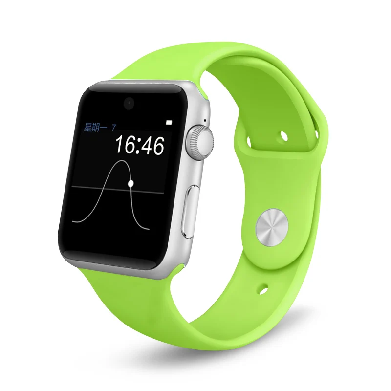Новые Bluetooth Смарт-часы IWO 1:1 MTK2502C носимые устройства синхронизация уведомлений поддержка sim-карты для телефонов Apple Ios Iphone Android - Цвет: Green