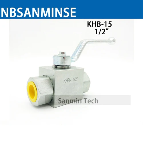 NBSANMINSE High Pressure Hydraulic Ball Valve KHB 1/8 1/4 3/8 1/2 Carbon Steel NPT G Manual Valve Engineer Industry On Off valve