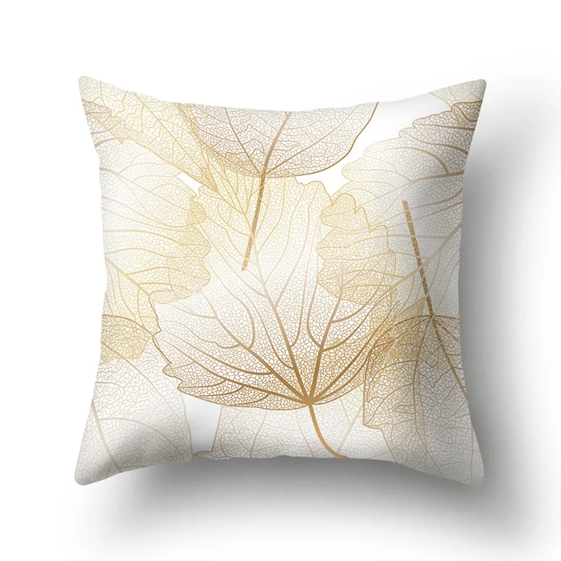 New Pillow Cases Leaf pattern Printed Pillow Case Cover Square 45cm*45cm Polyester Pillowcase Home Decorative zara*women 1pcs