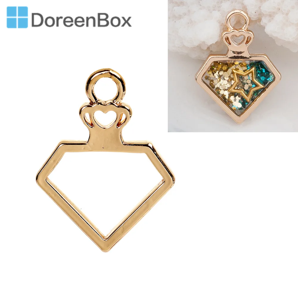 Doreen Box трендовые Подвески унисекс в форме камня золотого цвета с открытой спинкой