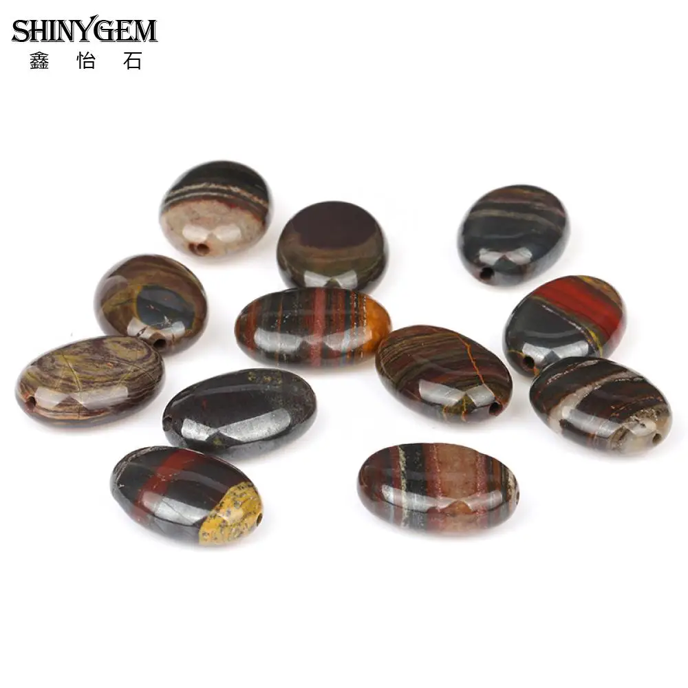 ShinyGem 13*18 мм камень тигровый глаз бусины Гладкие Овальные Синие красный оптовая