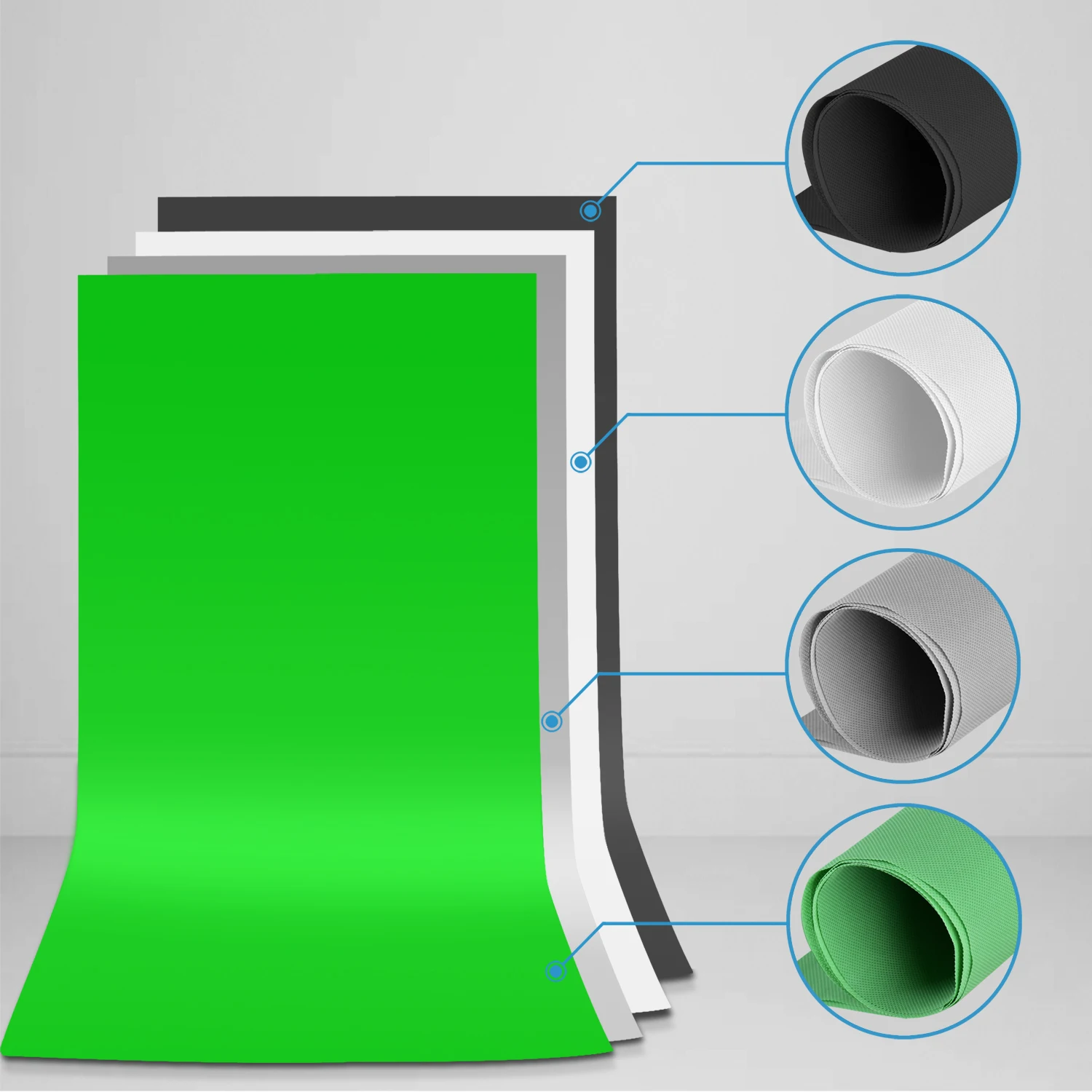  ZUOCHEN Photo Studio LED Softbox Umbrella Lighting Kit Background Support Stand Backdrop