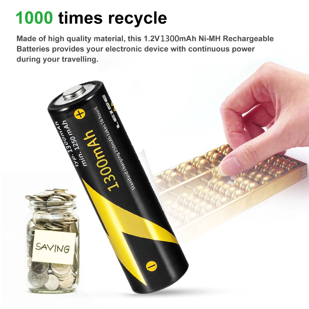 Leise 8 слотов зарядное устройство + шт AA 1300 mAh ni mh аккумуляторная батарея