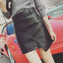 Модная одежда женские юбки женские пикантные Костюмы сезон: весна–лето панк High Street стильный черный Bodycon Юбка из искусственной кожи