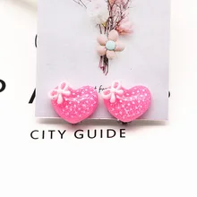 Прекрасные серьги-клипсы детские заколки для девочек ребенка ювелирных изделий розовые серьги сердце