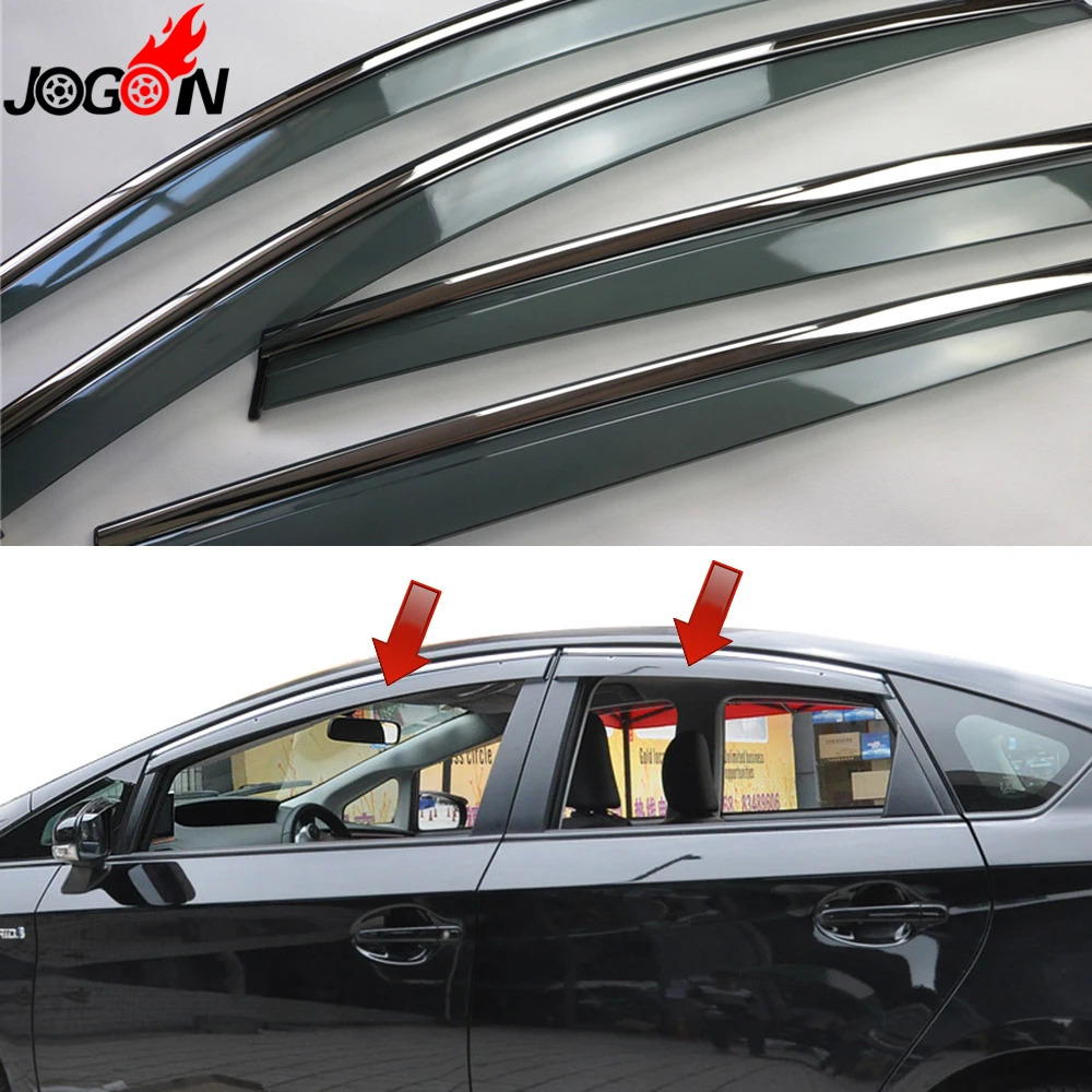 

For Toyota Prius XW30 2011 2012 2013 2014 2015 Window Sun Rain Visors Vent Shade Deflector Guard Weather Shield 4PCS