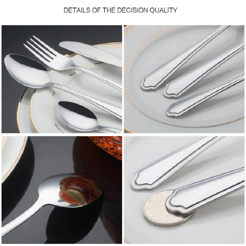 Retro Stainless Dinnerware Household Tableware Luxury Cutlery Vintage Knife Fork Spoon Dinner Kitchen Bar Home Tools Accessories
