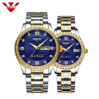 NIBOSI Pair Couple Watch Mens Watches Top Brand Luxury Quartz Watch Women Ladies Dress Wristwatch Fashion Casual lovers Watch woonun top brand luxury couple watches lovers watch fashion casual women men quartz wristwatch leather strap best gifts