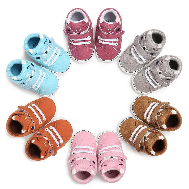 

Newborn Toddler Baby Girls Boys Cotton Cartoon Bear Print Solid Lovely Casual Shoes Hook T-tied Outfit Spring Autumn Shoes 0-18M
