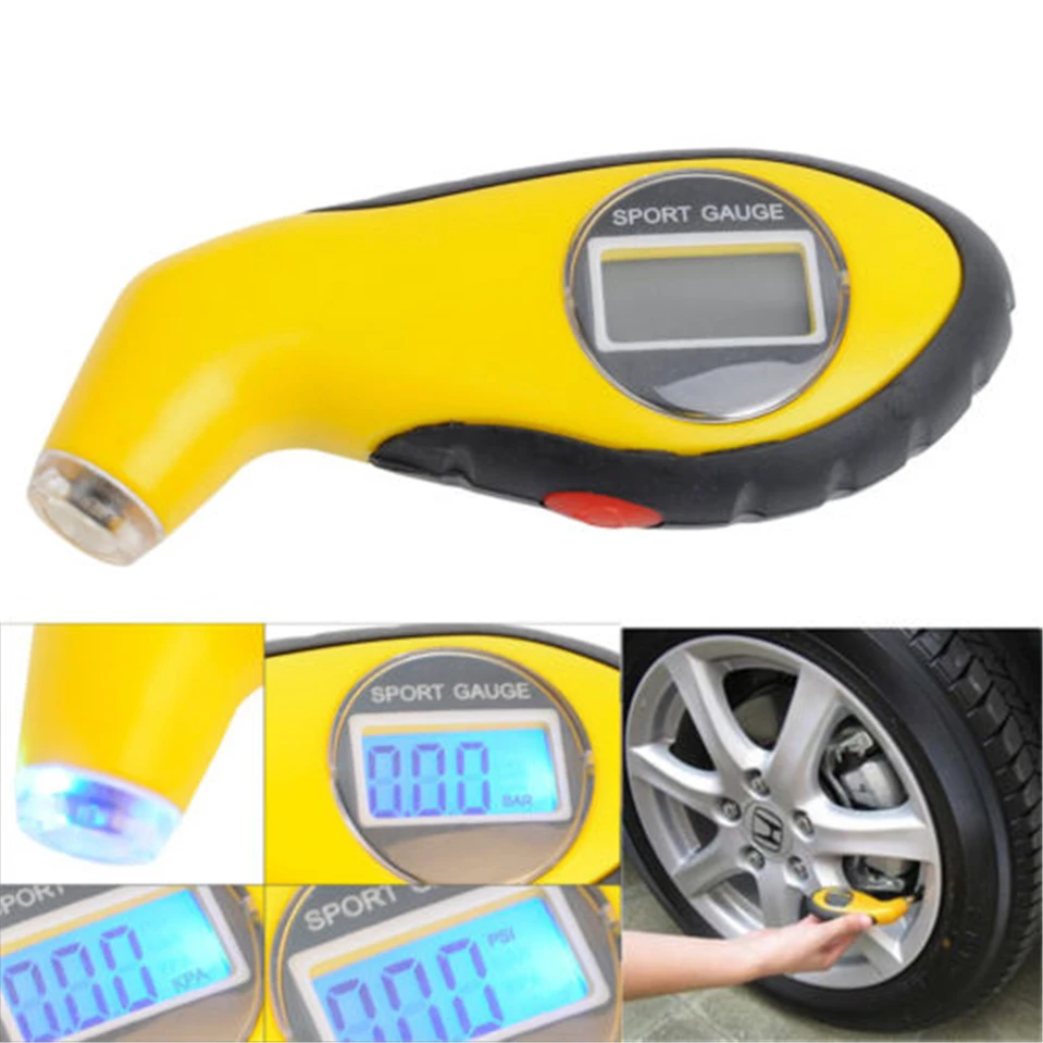 

Hot Tyre Air Pressure Gauge Meter Electronic Digital LCD Car Tire Manometer Barometers Tester Tool For Auto Car Motorcycle