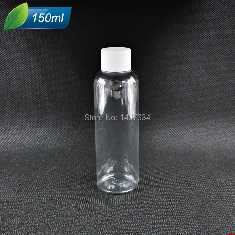 New 50pcs,150ml transparent cover ordinary round shoulder bottle, cosmetic points bottling