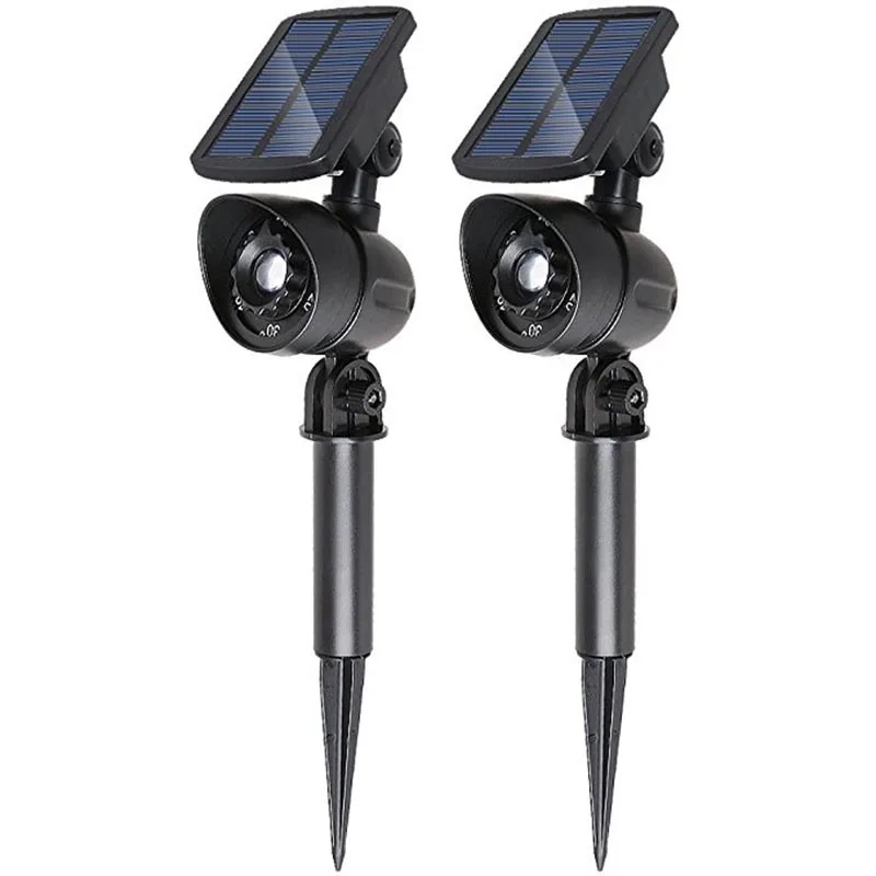 

Solar Spotlight Outdoor Waterproof Adjustable Solar Powered Lawn Lamp Spot Light Landscape Wall Light 2pcs