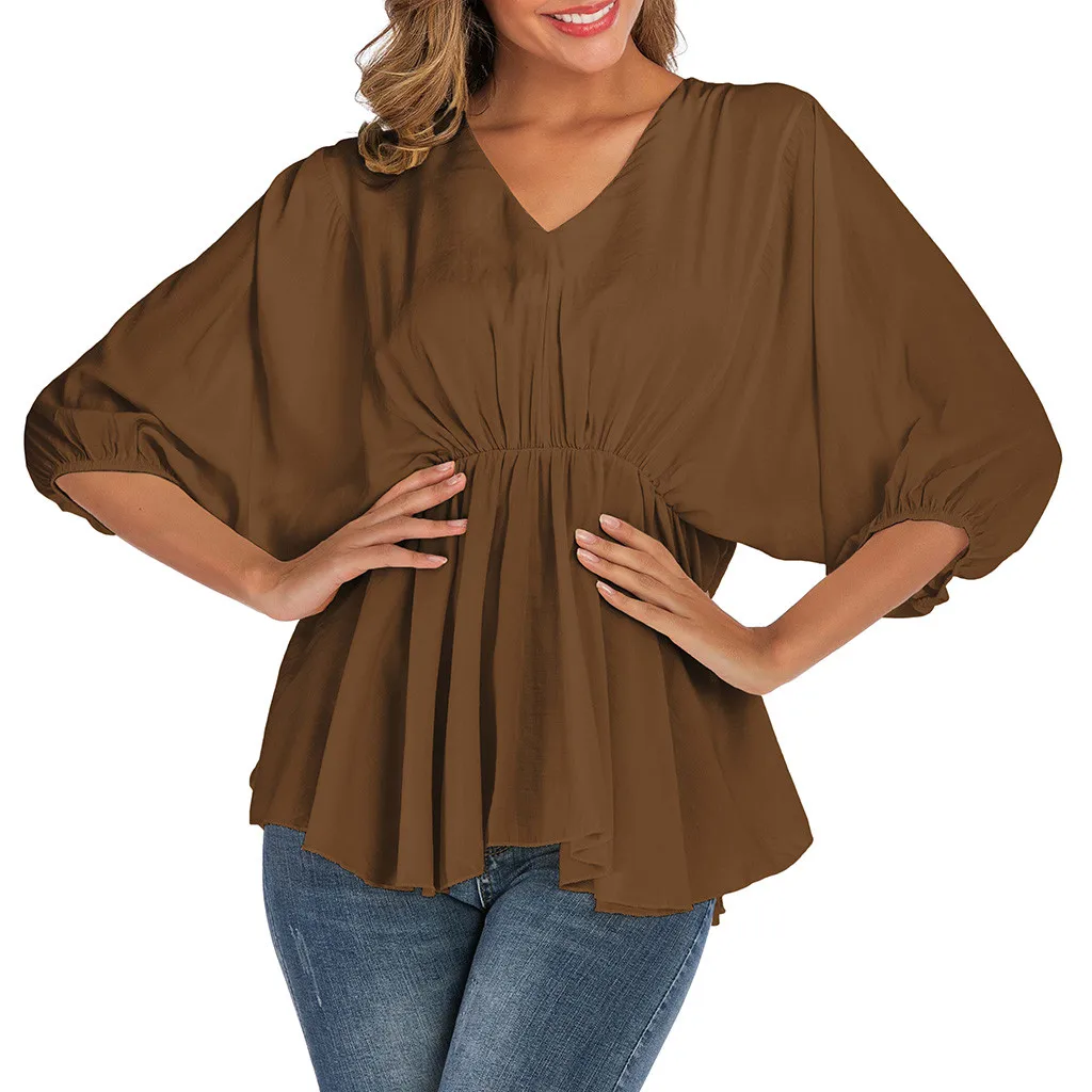 Short Sleeve Shirts Top Women Summer Fashion Solid Blouse V-Neck camiseta mujer camisa femenina haut femme tops mujer verano