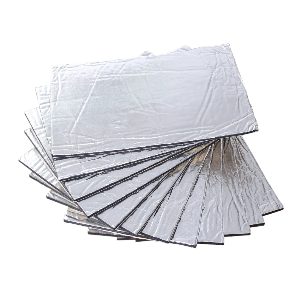 10pcs 30x50cm Silver Sound Proofing Deadening Insulation Closed Cell Foam Car Hood Insulation