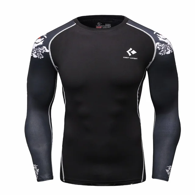 2017 CodyLundin Black Running Polyester Spandex Skin Rash Guard shirts ...