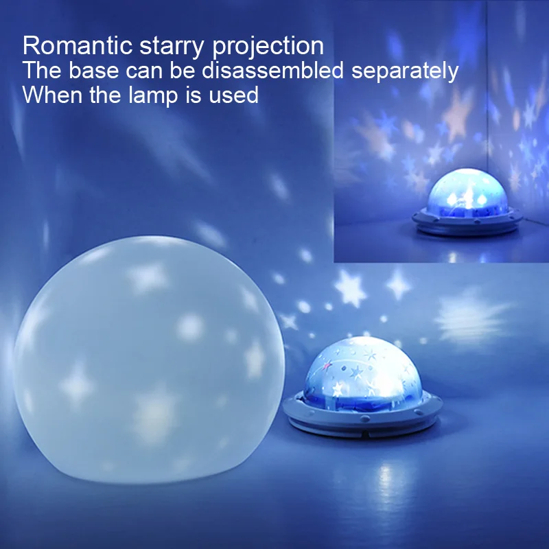 

USB Rechargeable Moon star projector Lamp Christmas holiday table Night Light Decor bulb Creative 3Color Bedroom Gift Luminaria