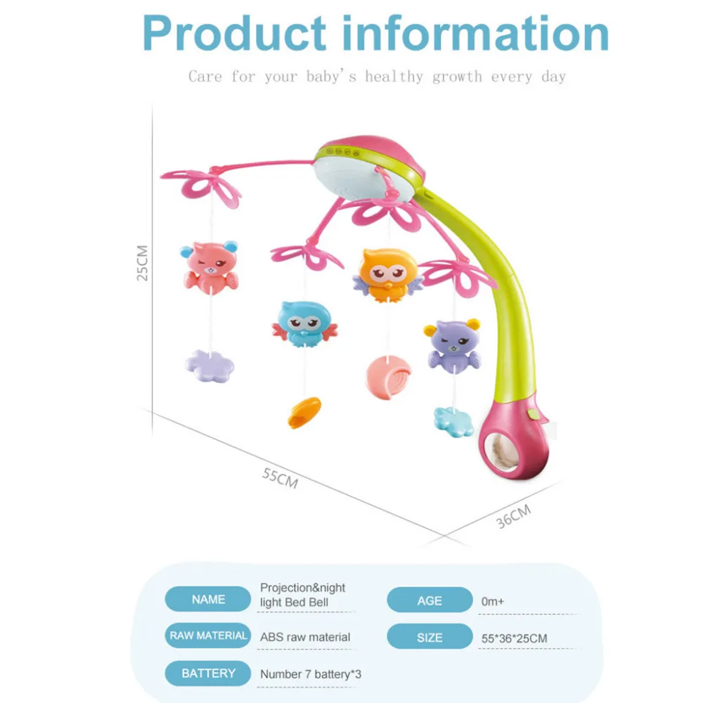 Колокольчик для детской кроватки музыкальный мобильный Колокольчик для кроватки сказочное кольцо для кровати подвесной вращающийся