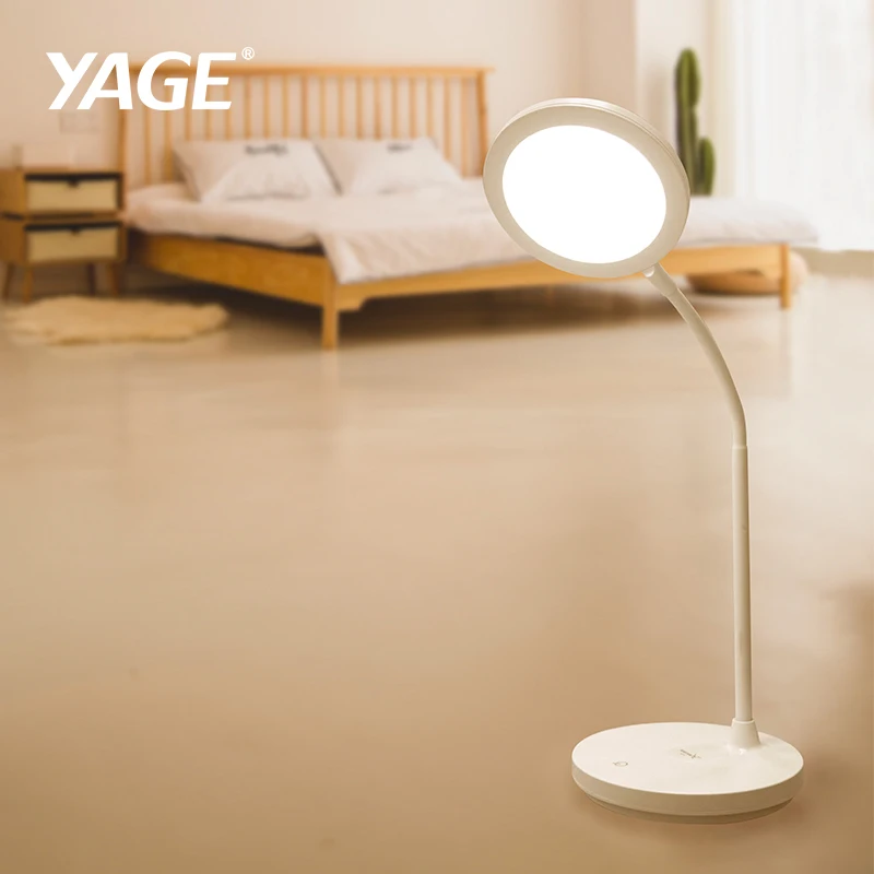 YAGE диск Белый теплый природа Led Настольная лампа 1200mAh батарея USB настольная